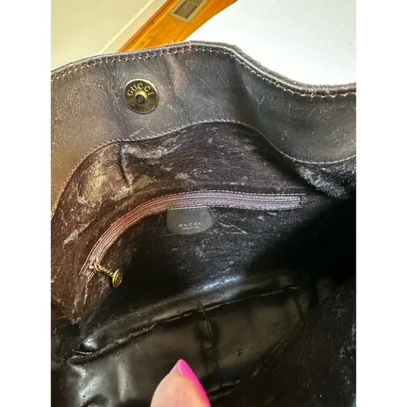 Gucci Brown Suede Bamboo Handle Bag w/ Shoulder Strap - Picture 15 of 16